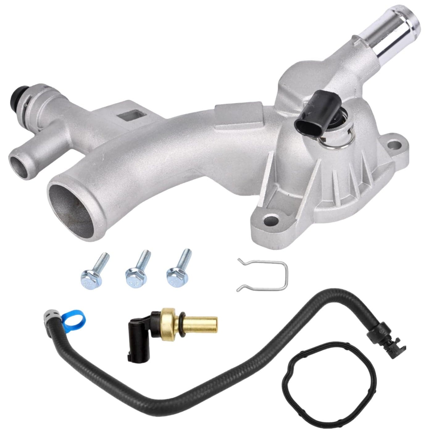 Upgraded Aluminum Coolant Housing Water Outlet 25193922 902846 Engine Coolant Water Outlet Compatible with 20112020 Chevy Cruze Sonic Trax Volt Encore 14L