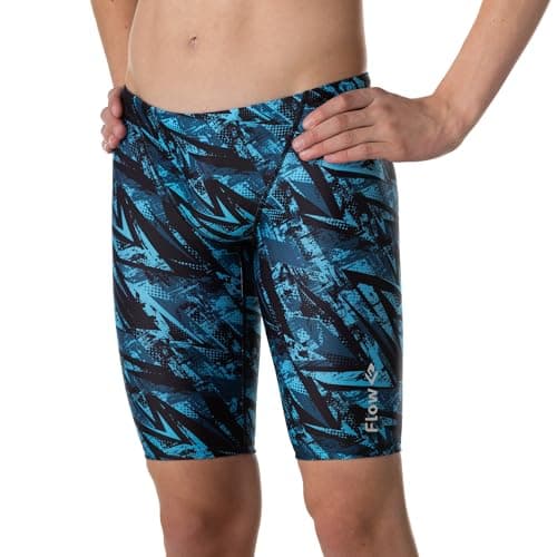 Flow Funky Swim Jammers - Size 21 to 32 Swimming Jammer Shorts for Boys in Eight Radical Swimsuit Designs (Derezzed 30)