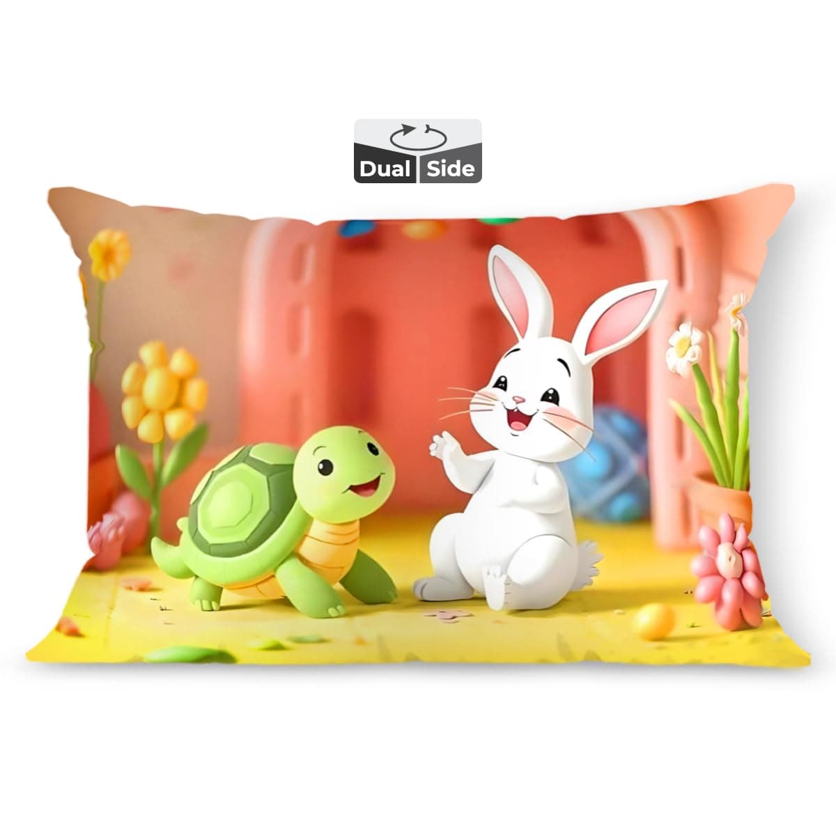 Brizberry Baby Kids Pillow Cushion for 3 Years to 8 Years Super Soft Fabric Animal Cartoon Prints 12x18 inches Design 25