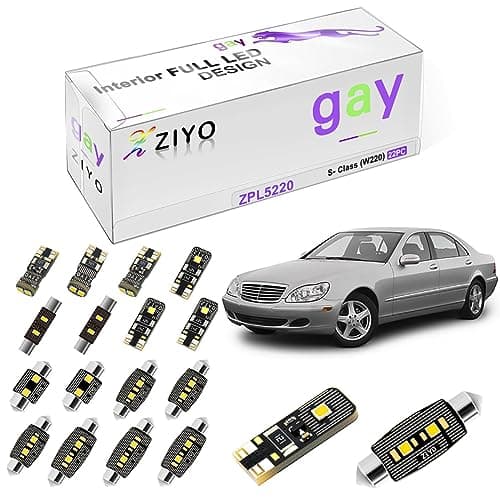 ZIYO ZPL5140 - LED Interior Light Kit Replacement for Mercedes Benz S Class W140 1991-1999, 6000K Xenon White Dome Light Bulbs Upgrage Error Free (W140 1991-1999 (25 Bulbs))