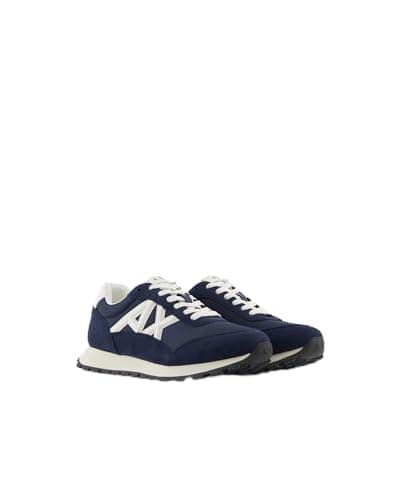 Armani Exchange Men's Drop Sneaker, Navy/Tofu, 8