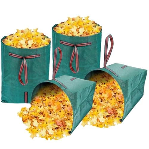 4Pack Reusable Leaf Bags 40Gallon Collapsible Yard Waste Bags with Dustpan Design for Grass Clippings Garden Party Laundry Camping