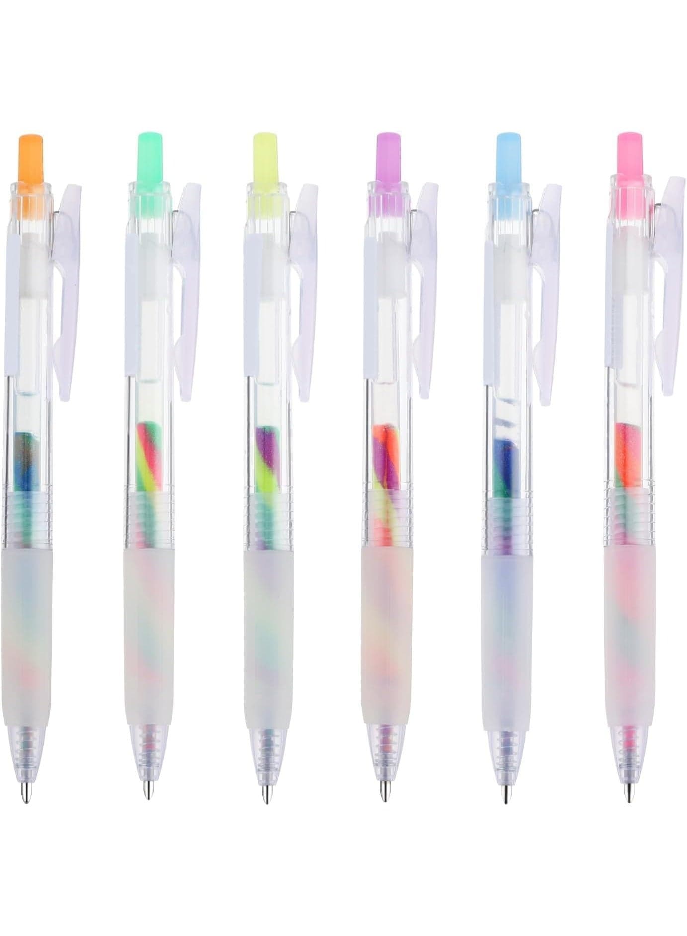 Glitter Gel Pens, 6 Pack 3 Colors Gradient Fantasy Rainbow Pens Glitter Pens for Adults Coloring Book, Doodle, Painting, Scrapbooking, Sketching Journal, Color Gel Pens Gift for Kids