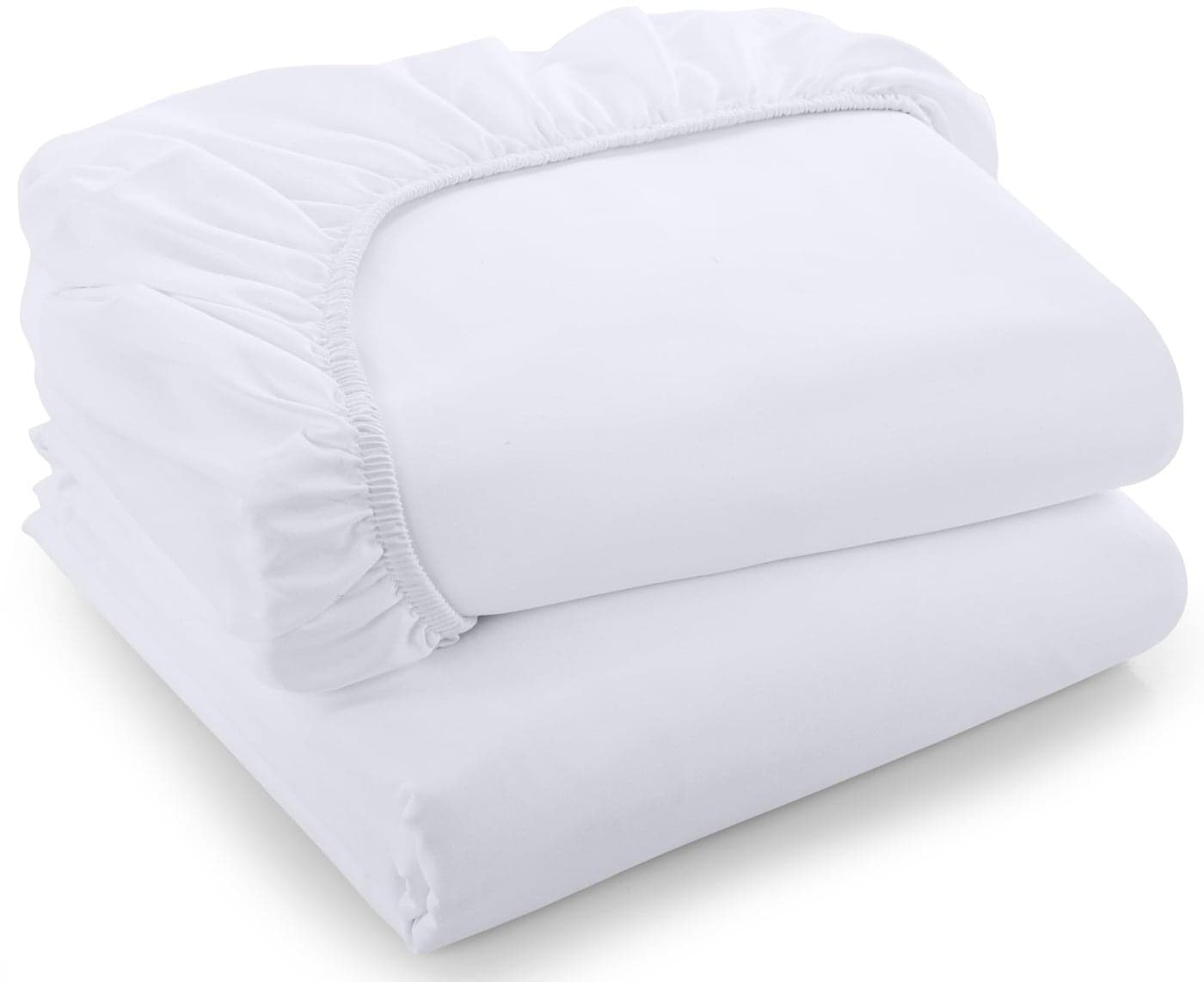 Utopia Bedding Queen Fitted Sheets Bulk Pack of 2 Bottom Sheets Soft Brushed Microfiber Deep Pockets Shrinkage Fade Resistant Easy Care White