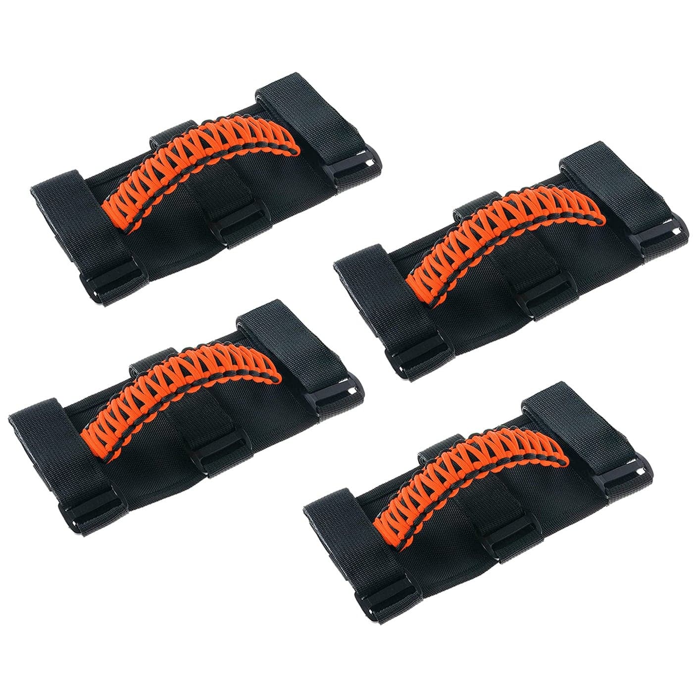 Savadicar 4 x Roll Bar Grab Handles Grip Handle for Jeep Wrangler CJ YJ TJ JK JKU JL JLU Gladiator JT 19552023 Interior Accessories Neon Orange