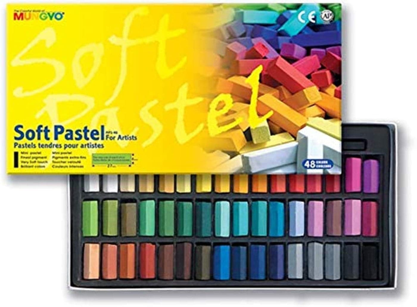 Non Toxic Mungyo Soft Pastel Set of 48 Assorted Colors Square ChalkUS English Version New Version