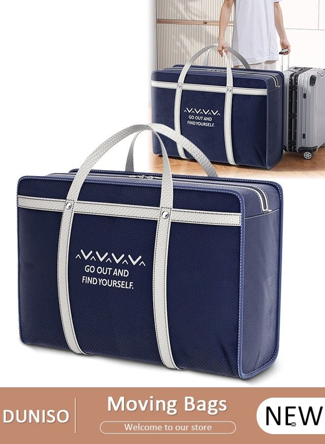 Foldable Moving Storage Bags, Multi-Purpose Clothes Organizers Tote With Reinforced Handles, Heavy-Duty Collapsible Storage Pouch With Secure Zippers For Home Bedroom, Moving House, Travel