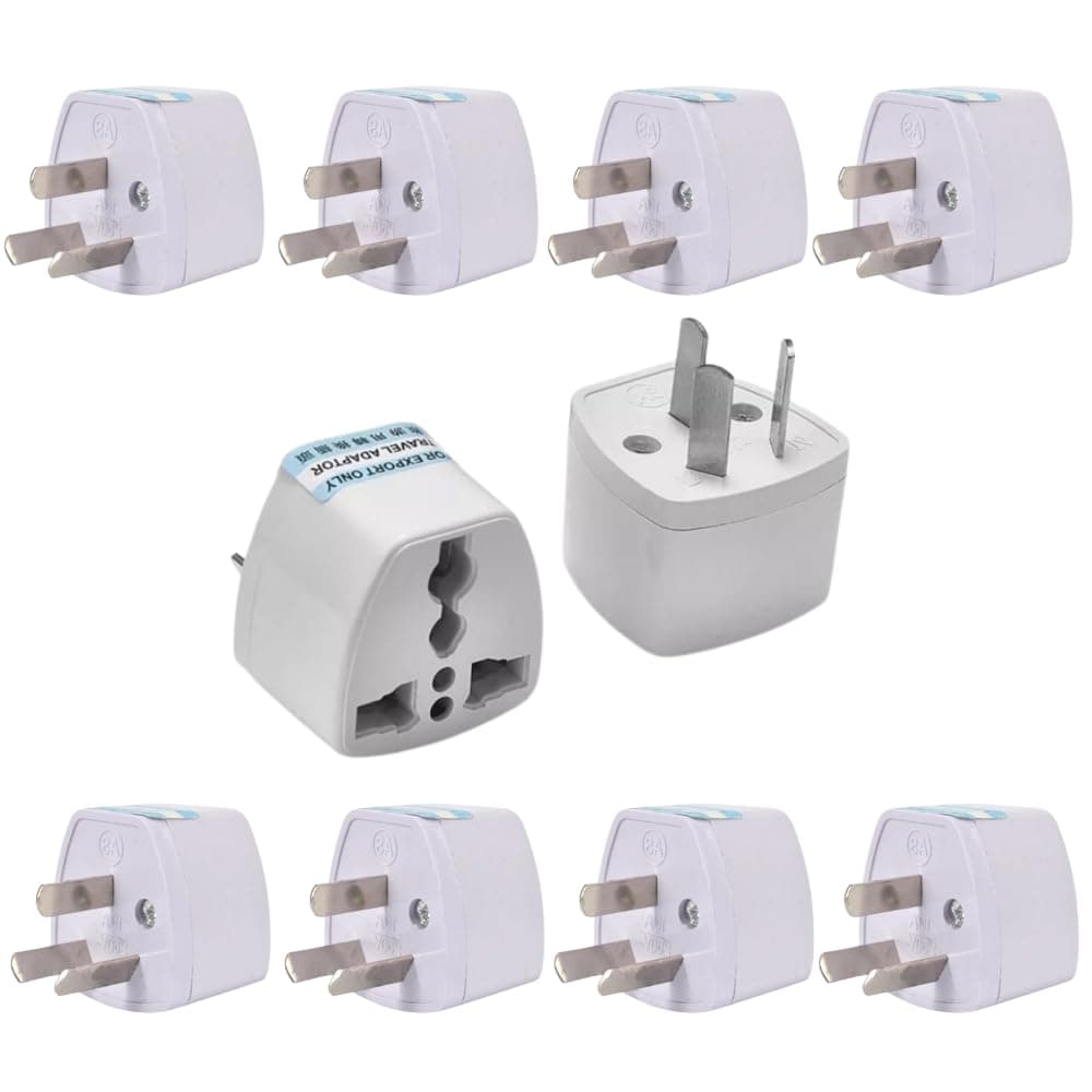 HiPlasst India to Australia Plug Converter Pack of 10 TypeI 3Pin for China New Zealand Argentina Fiji Universal Socket Australian Adapter for Phones Laptops Chargers