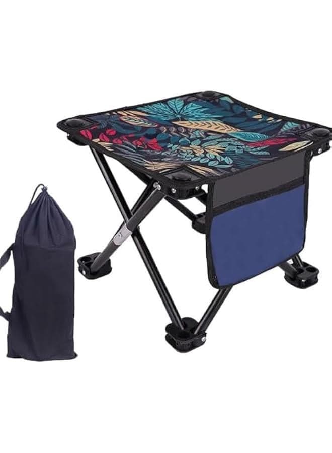 Folding Camping Stool with Carry Bag,Outdoor Portable Chair Mini Foldable Stool Fishing Stool,for Hiking Gardening Walking Backpacking Travelling and Beach (Leaf)