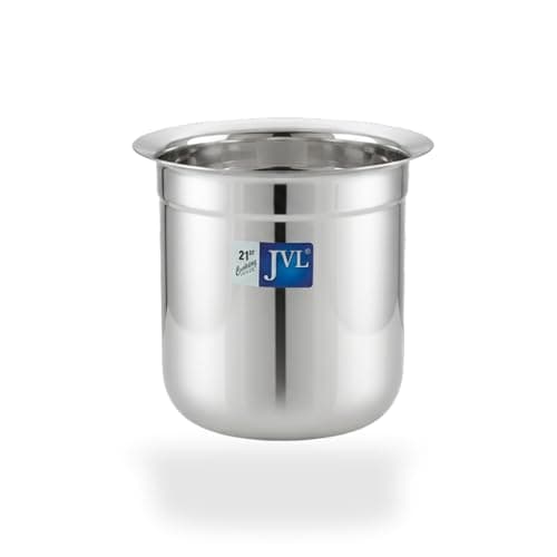 JVL Classicware Stainless Steel Gunj Multi-Purpose Storage & Serving Container with Spill-Free Pouring, Mirror Finish, Ideal Vessel for Milk, Rasam, Juices, Snacks & Cooked Food - 3.1 Litre