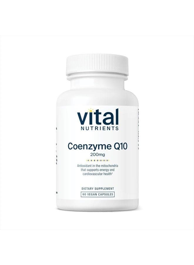 CoQ10 200mg | Vegan Supplement | Potent Antioxidant of CoEnzyme Q10 to Support Heart Health and Energy Levels* | Gluten, Dairy and Soy Free | Non-GMO | 60 Capsules