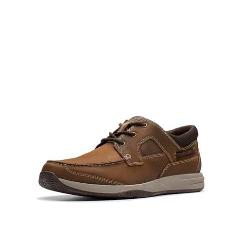 Clarks Men's Sailview Lace Boat Shoe, Beeswax Leather, 9 Wide