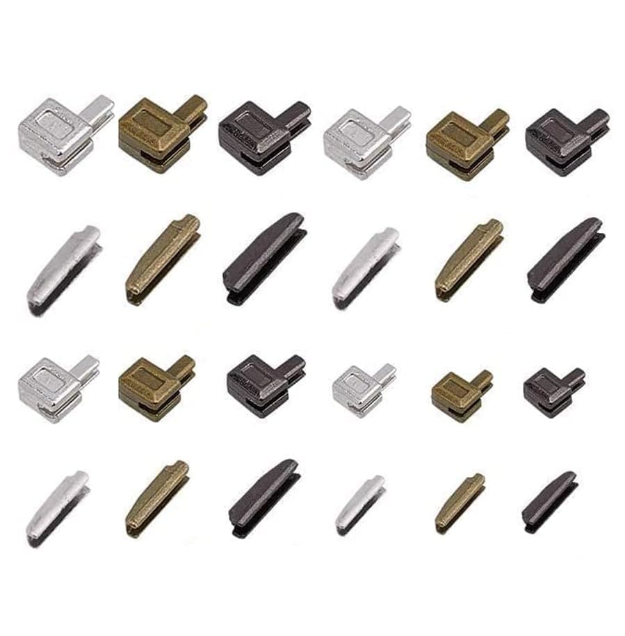 PH PandaHall 24pcs Metal Zipper Latch Slider Retainer 3 Color #3#5#8#10 Insertion Pin Zipper Bottom Zippers Stopper for Metal Zippers Repair Zip Sewing Replacement DIY