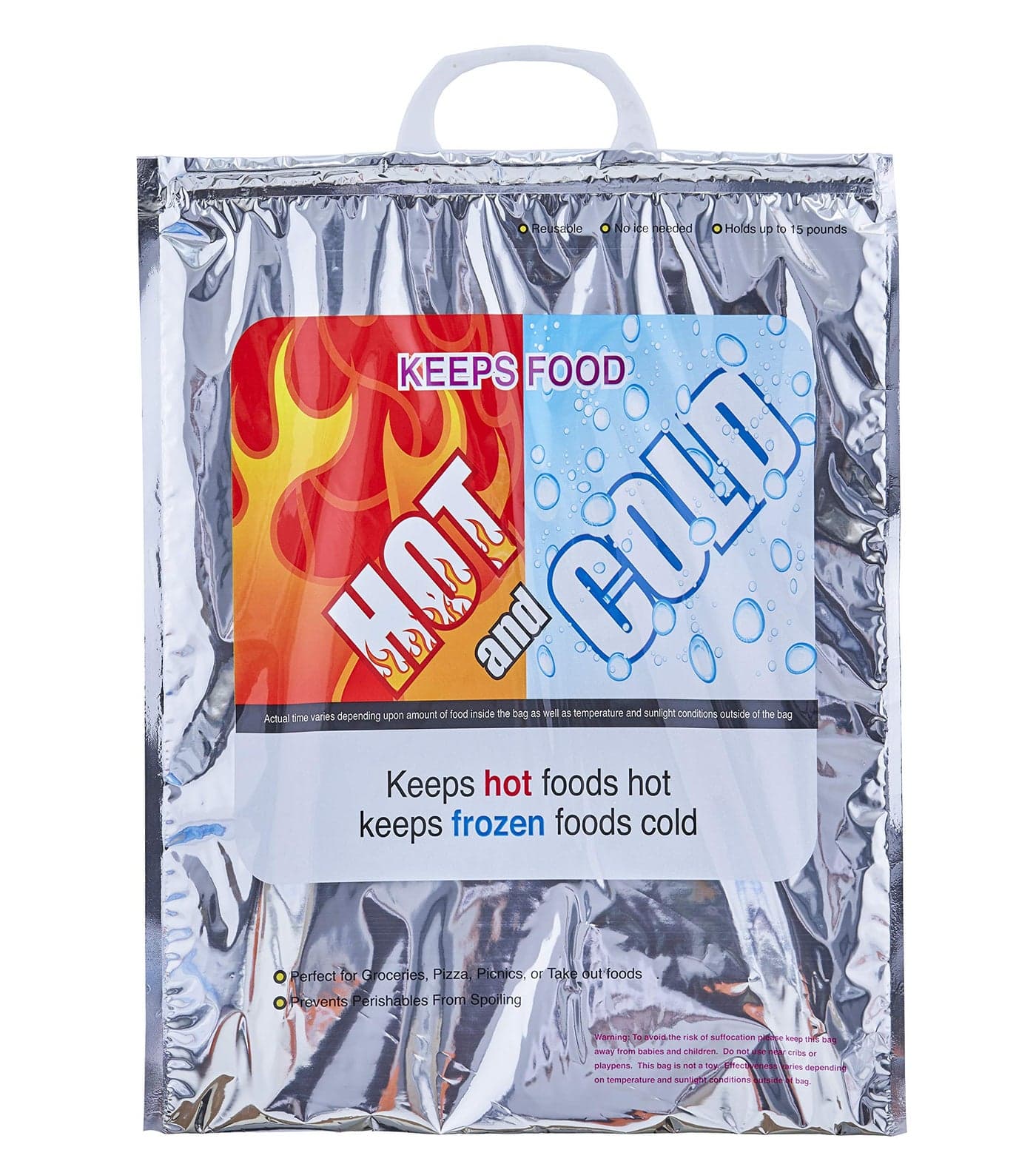 Superio Hot and Cold Insulated Bags for Food Delivery Grocery Shopping Bags Food Storage for Hot and Frozen Food for Travel Disposable Cooler Bag Reinforced Thermal Lunch Bag 1 135x175