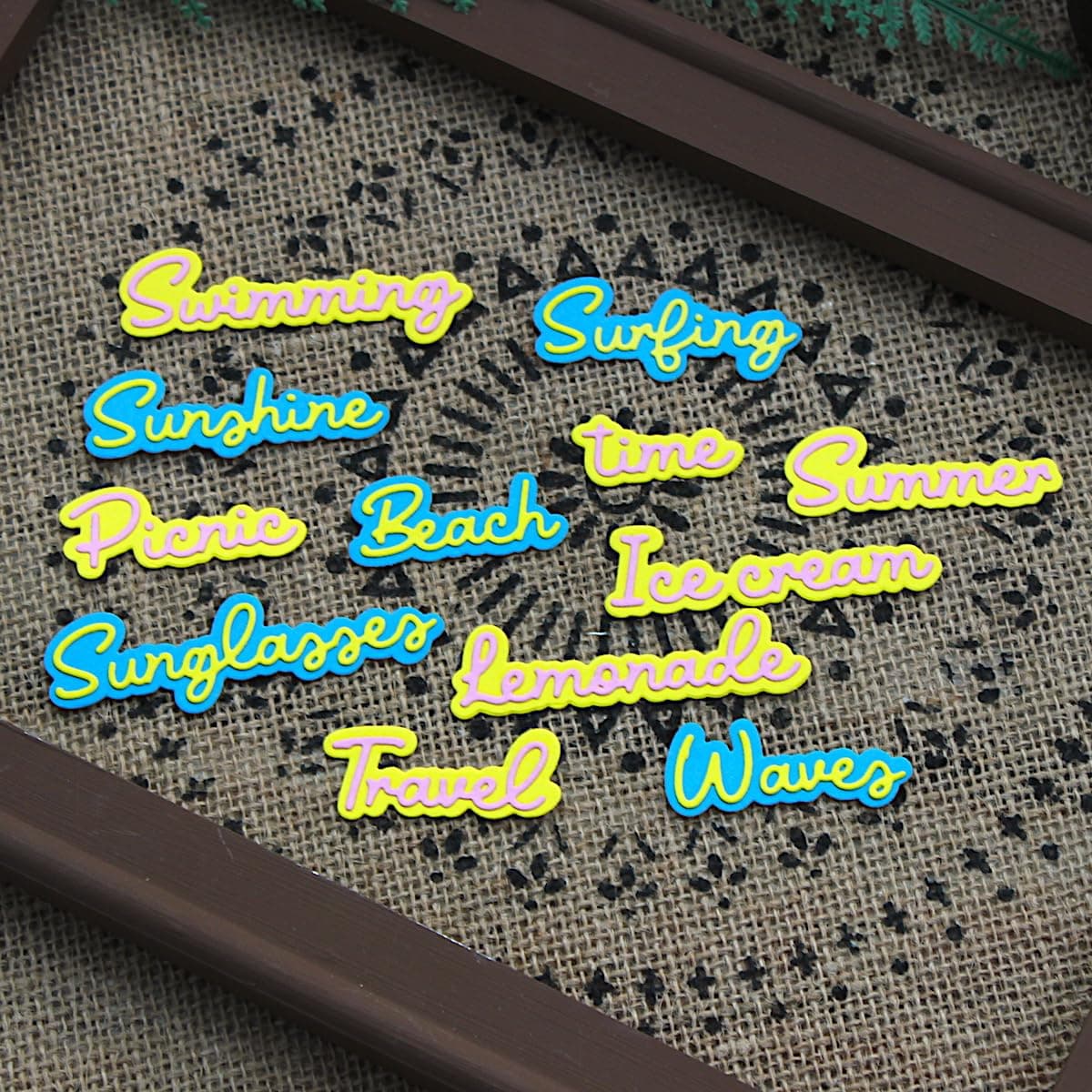 KSCRAFT Mixed Summer Shadow Words Metal Cutting Dies Stencils for DIY Scrapbooking Decorative Embossing DIY Paper Card