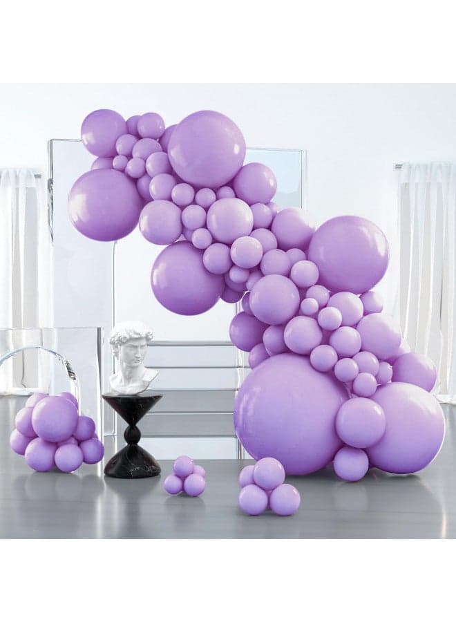 PartyWoo Pastel Purple Balloons, 127 pcs Pale Lavender Balloons Different Sizes Pack of 36 Inch 18 Inch 12 Inch 10 Inch 5 Inch Lilac Balloons for Balloon Garland Arch as Party Decorations, Purple-Q10