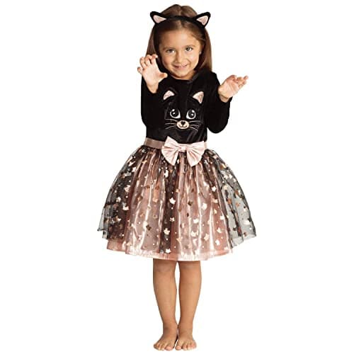 Wizland Cute Cat Costumes for girlsGirls DressChild kids Cat Role Play Costume for HalloweenDress Up Party and Role play Cosplay56years