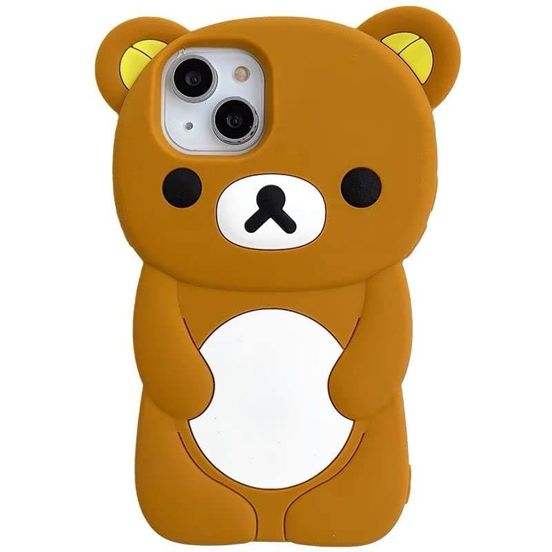 Ultra Thick Soft Silicone Bear Case for Apple iPhone 11 iPhone11 Brown Color Teddy 3D Cartoon Japanese Cute Lovely Adorable Kawaii Kids Girls Women