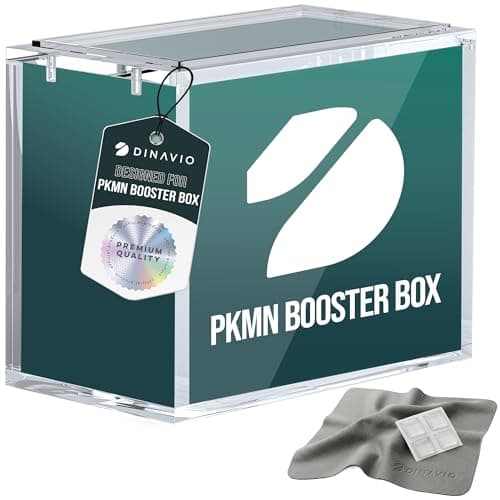 Dinavio Crafthouse PKMN Booster Box Case Acrylic Display Stackable 8mm 5mm Ultra Thick Acrylic with N52 Strong Magnets PKMN Booster Box Case Protector Compatible with PKMN Booster Boxes