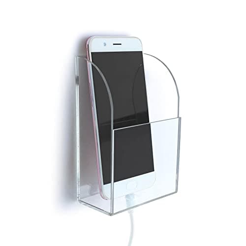 APSOONSELL Clear Acrylic Remote Control Holder Small Media Storage Box TV Control Caddy Smart Phone Station, 1 Compartment