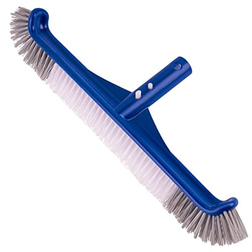 POOLAZA Pool Brush, 17.5'' Pool Brush Head for Inground Pools & Above-Ground Pools, Durable Pool Scrub Brush Fit Standard Pool Pole, Enhanced Pool Brushes for Cleaning Pool Walls with Curved Ends