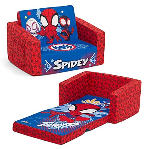 Delta Children Marvel Spidey and His Amazing Friends Cozee FlipOut Chair 2in1 Convertible Chair to Lounger for Kids