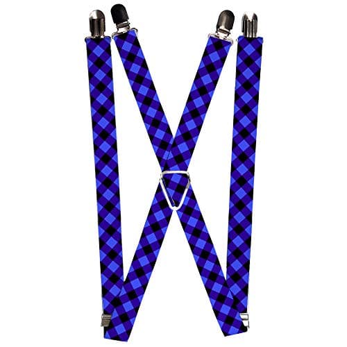 Buckle-Down unisex adults Buckle-down - Buffalo Plaid Suspenders, Multicolor, One Size US