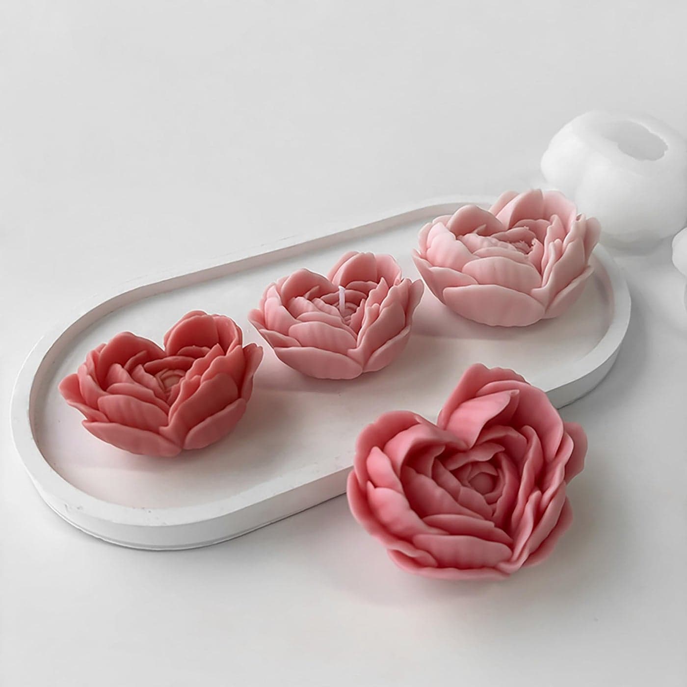2 Pack Flower Mold 3D Flower Candle Resin Casting Silicone Molds for Home Decor Candle Making Wave Spiral Mold