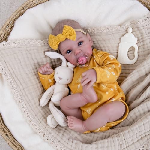 Milidool Lifelike Reborn Baby Dolls 20 Inch Newborn Baby Doll Girl with Soft Weighted Body Cute Soft Poseable Realistic Real Life Baby Dolls with Complete Accessories for 3 Years Old Gifts
