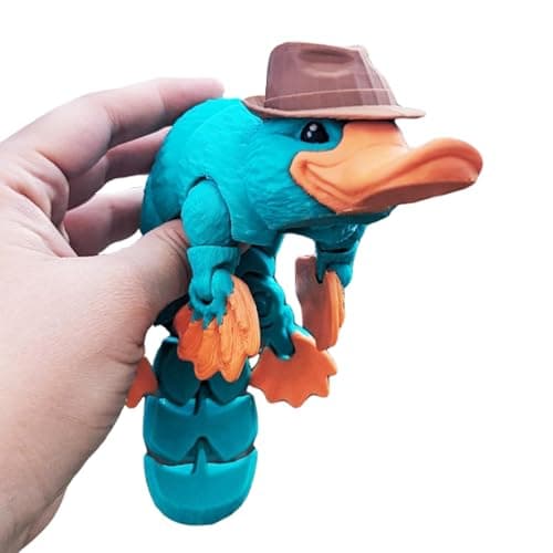 3D Printed Articulated Platypus Fidget Toys3D Printed Dynamic Animals Toy Large Full Articulated Flexible Crystal Platypus ToysAdults Fidget Toys for Autism ADHDHome Office Decor Large10Inch
