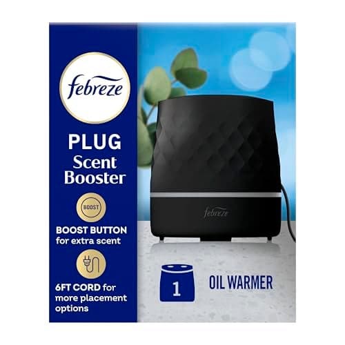 Febreze Plug Scent Booster in Black Continuous Scent Device Oil Diffuser Compatible with Febreze Air Freshener Plug in Refills Refills not Included