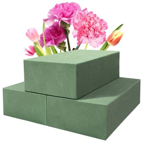 Ortarco 3 Pack Floral Foam Blocks 55 x 31 x 17 Wet and Dry Flower Foam for Flower Arrangements Supplies Flower Foam Blocks for Fresh or Artificial Flowers in Art Crafts and DIY Decorations