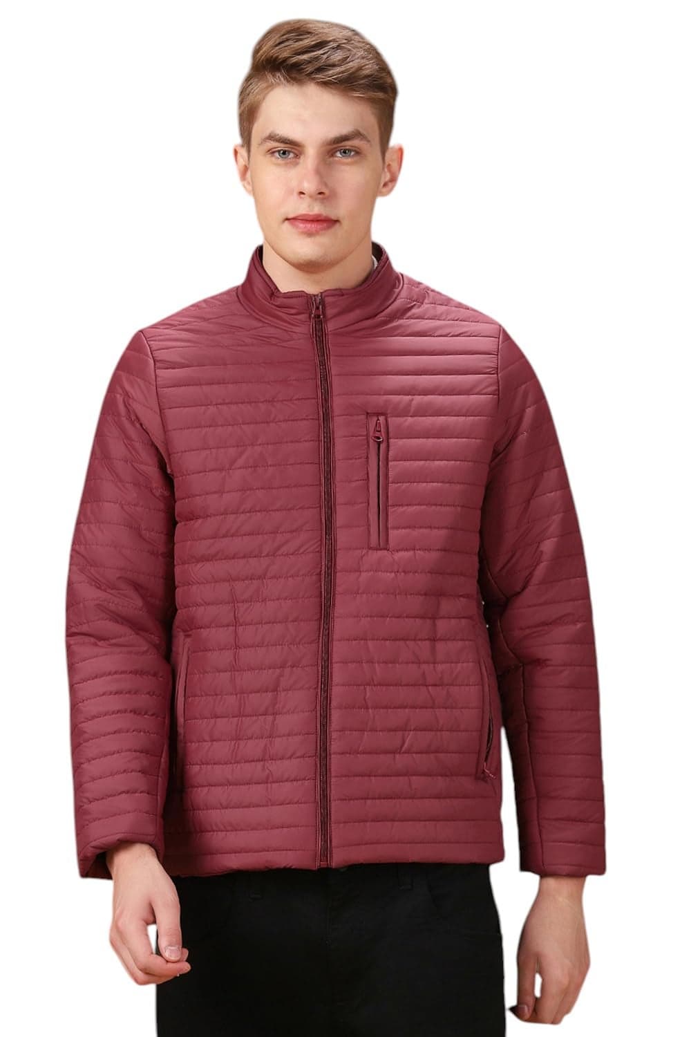 Dennis Lingo Men Solid Polyester Regular Fit Full Sleeves Puffer Jacket