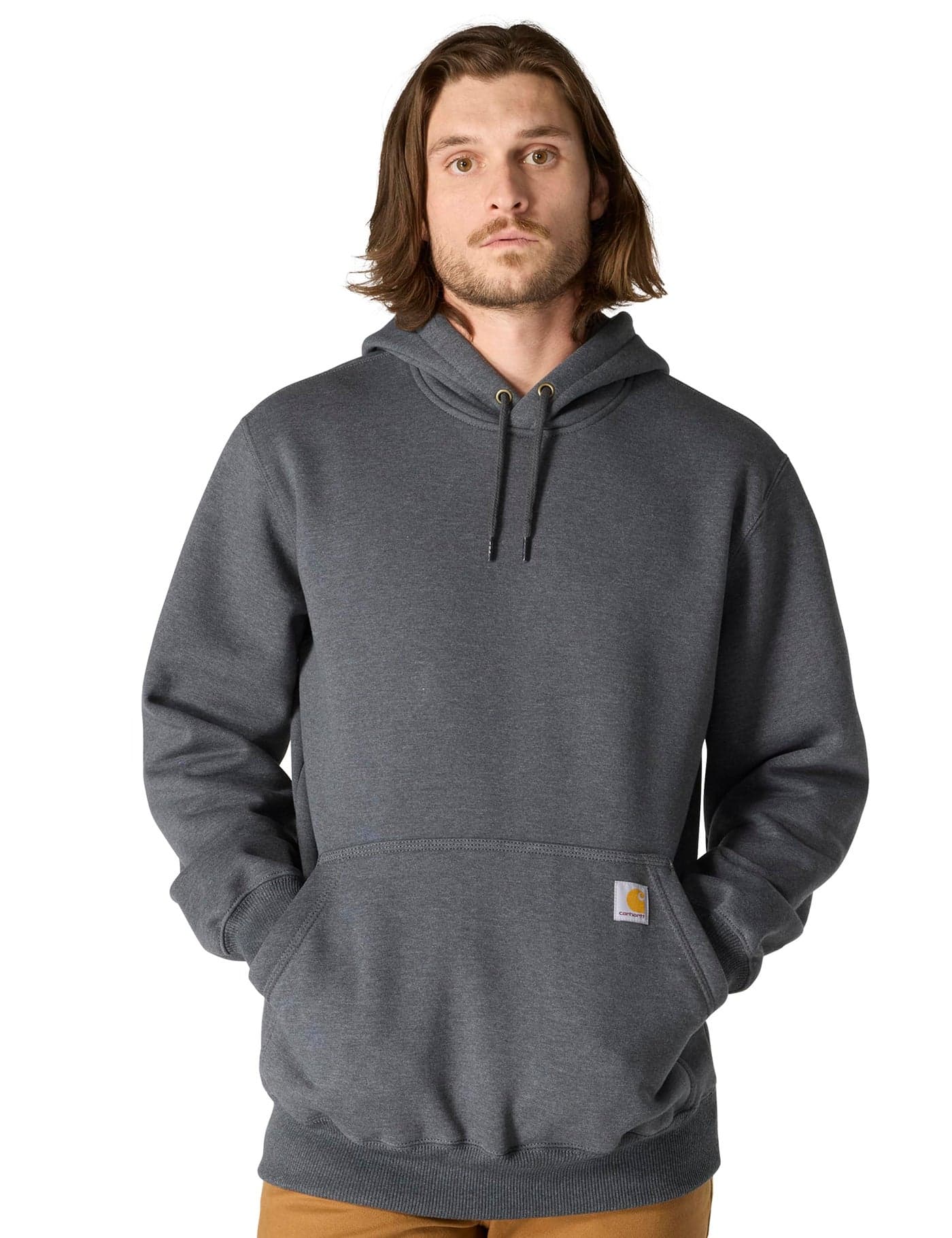 Carhartt mens Rain Defender Paxton Heavyweight Hooded Sweatshirt (Big & Tall) work utility t shirts, Carbon Heather, 3X-Large US