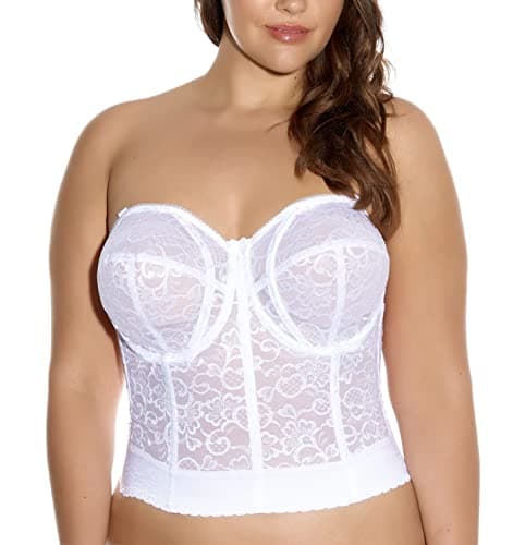 Goddess Women's Lace Bustier Bra, White, 44B