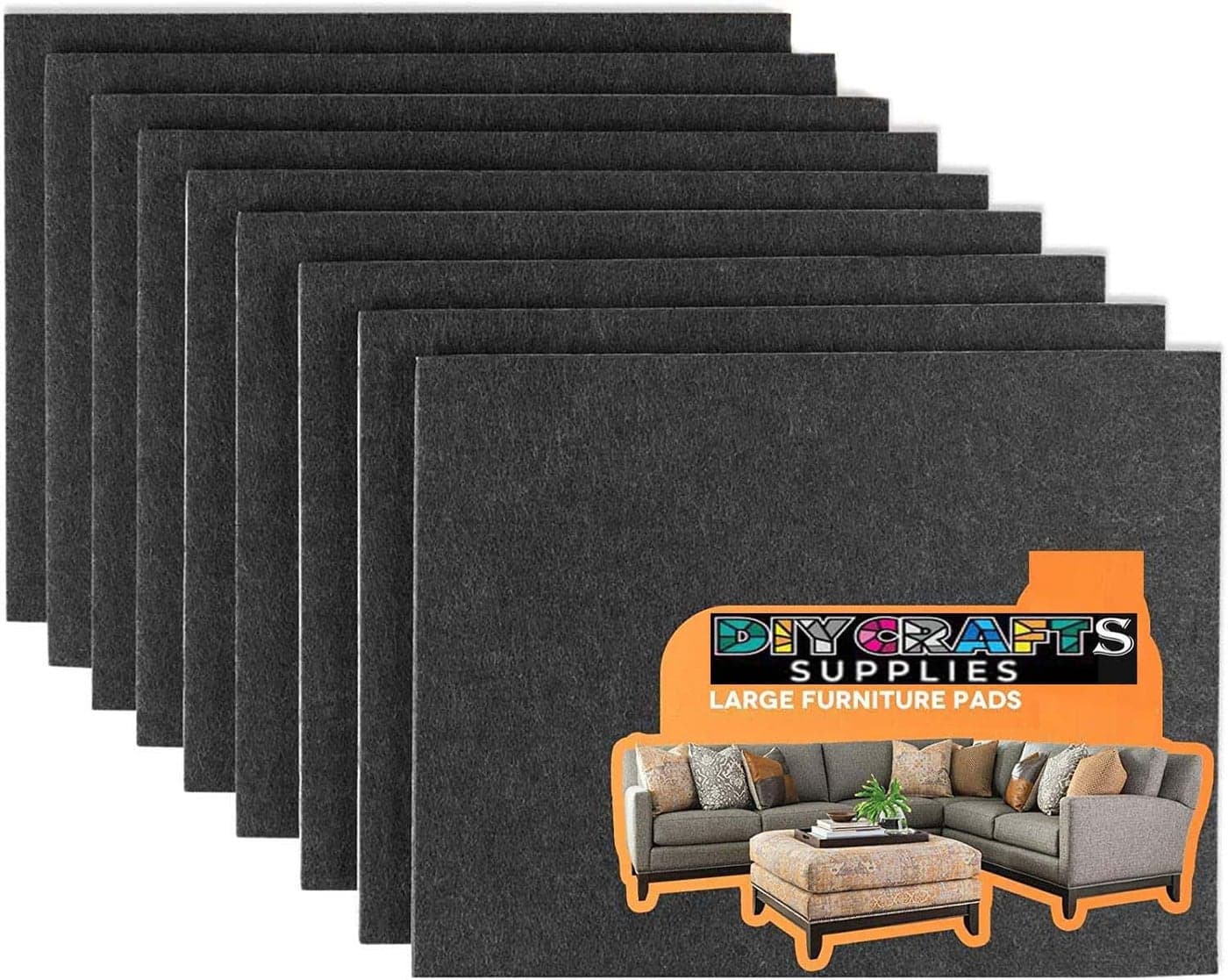 DIY Crafts 8" x 6" x 1/5", 1, 1 Sheet Pack, Pads 8" x 6" x 1/5" Furniture Felt Pads Self Adhesive, Cuttable Felt Chair Pads, Anti Scratch Floor Protectors for Furniture Legs Ha (8" x 6" x 1/5", 1)