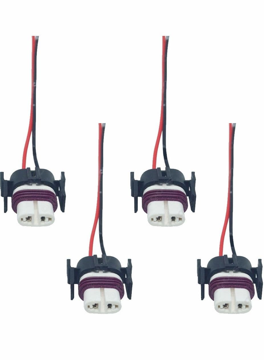 4 Pack H11 H8 880 881 Female Adapter Wiring Harness Sockets Wire Connectors Compatible With Headlights or Fog Lights