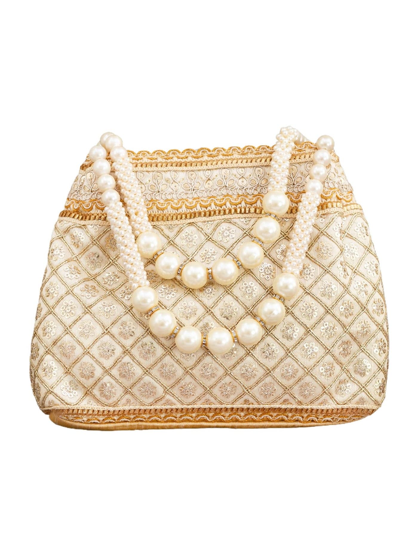 Vesara Golden Potli Handbags For Women | Potli Bags For Ladies For Wedding | Potli Bags For Women | Wedding Bags For Womens | Batwa Potli Bag For Marriage | Designer Potli Bag For Ladies For Wedding