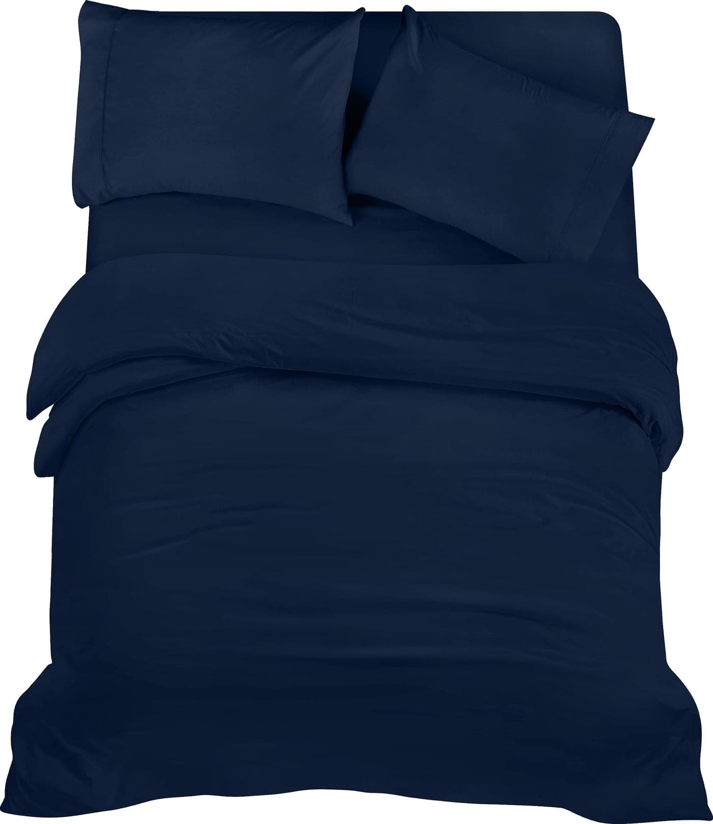 Utopia Bedding 4 Piece King Bedding Set Duvet Cover Fitted Sheet with Pillow cases Soft Brushed Microfiber Navy
