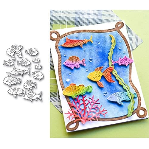 Trdxxx Mini Fishes Metal Cutting Die Cuts DIY Crafts Scrapbook Paper Cards Cutting Dies Cut Stencils for DIY Embossing Card