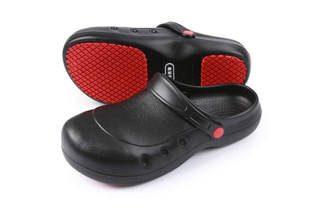 Men or Women Kitchen and Chef Shoes Safety Work Steel Toe Clog Black (Black, Adult, Men, 7, Numeric, US Footwear Size System, Wide)