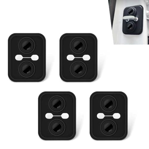Zosgrew 4 PCS Car Door Strike Protector Upgraded Silicone Car Door Latch Covers Selfadhesive Shockabsorbing Door Protection Cover Universal for Most Cars Black