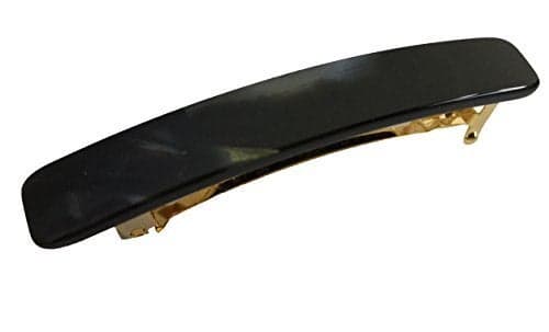 French Amie Small 2 14 inch Celluloid Handmade Hair Barrette No Slip Grip Durable Styling Women Hair Accessories Hair Clip for Girls Made in FranceBlack