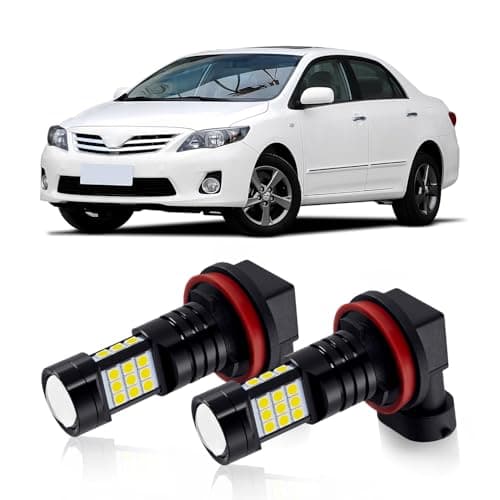 MEALAM H11 LED Fog Lights H8 H11LL H8LL Bulb 6000K Xenon White Compatible with 2009 2010 2011 2012 2013 2014 2015 2016 Toyota Corolla Pack of 2