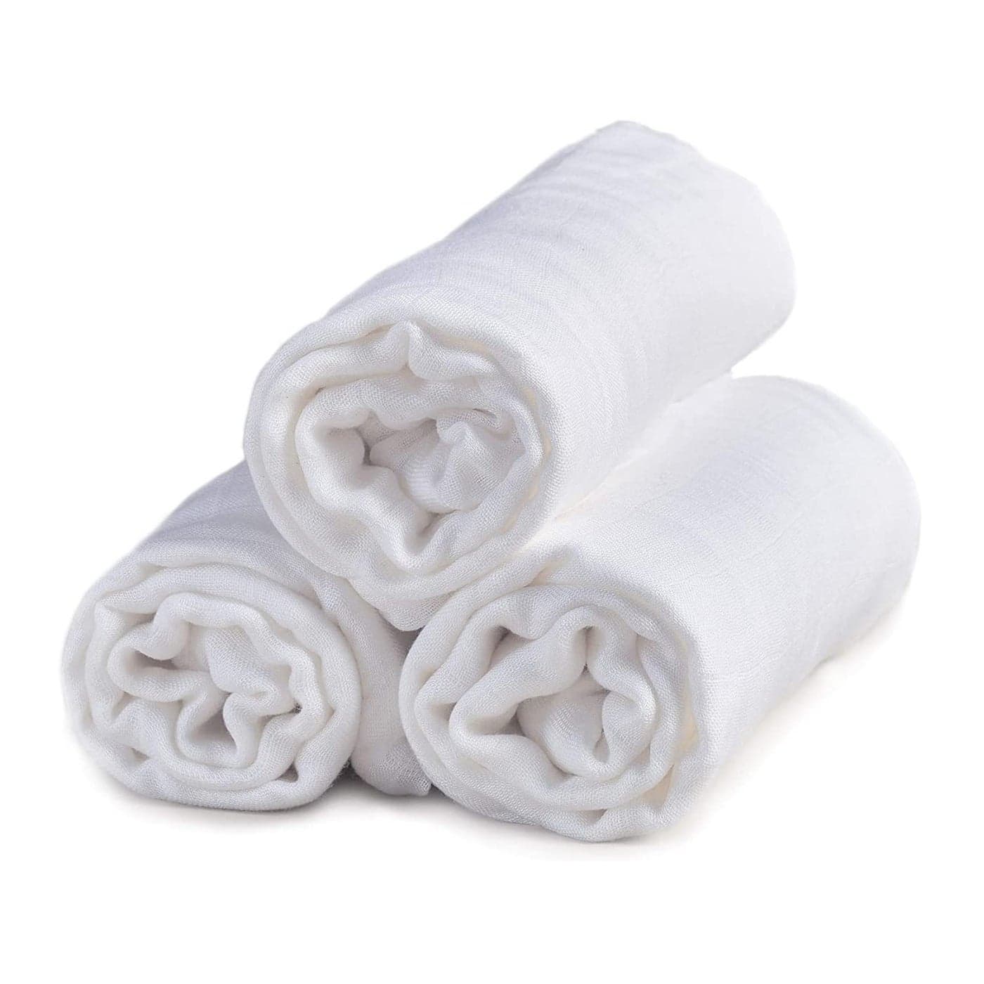 Elementary Organic Cotton Muslin Swaddle Set of 3 for Newborn Ivory White 112 112cm