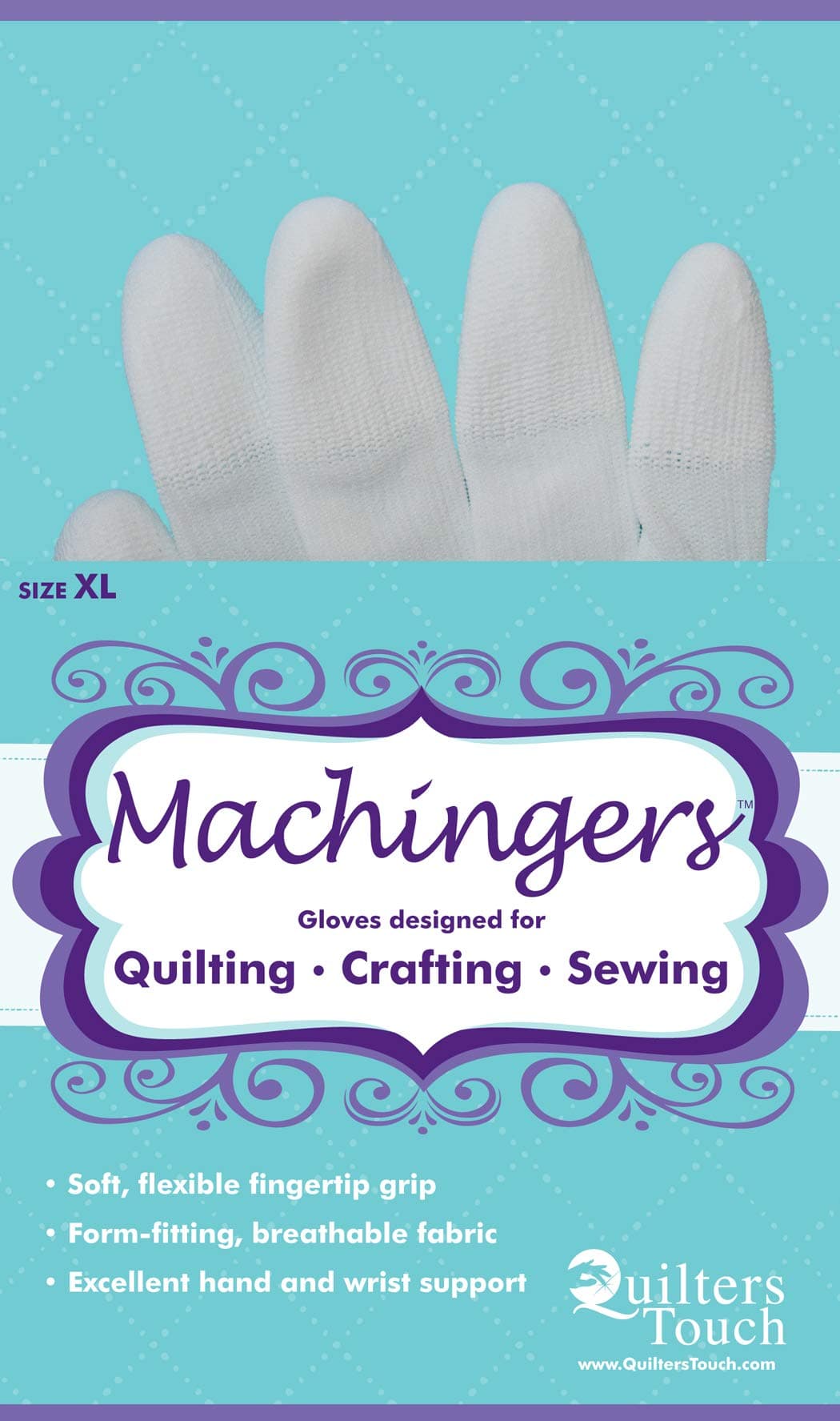Machingers Quilting Support Gloves for Free-Motion Sewing, by Quilter’s Touch (Extra Small)