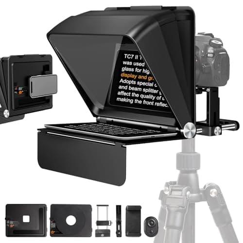 LENSGO Teleprompter for Phone Camera with Remote ControlTC7II 79 Foldable Portable Prompter APP Compatible with iOSAndroid for YouTubeInterviewOnline TeachingLive Streaming