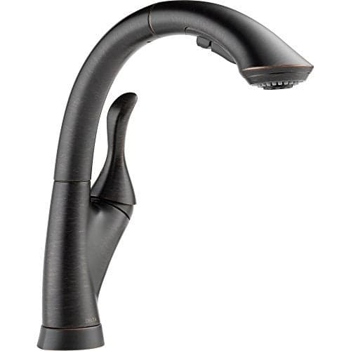 Delta Faucet Linden Single-Handle Kitchen Sink Faucet with Pull Out Sprayer, Venetian Bronze 4153-RB-DST