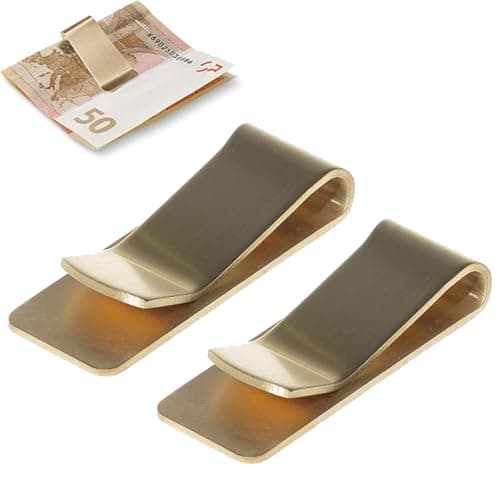2PCS Money Clip, Money Clip Wallets for Men, Clip Wallet for Men, Cash Clip, Cash Holder for Men, Money Clipper Wallet for Men, Slim and Simple Design, Brass and Stainless Steel