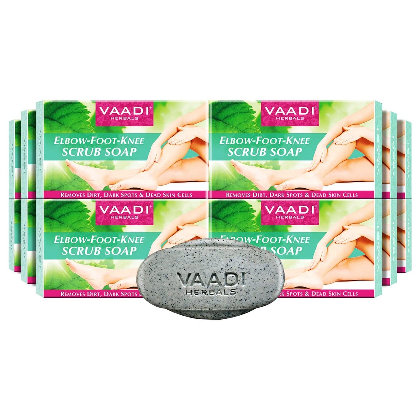 Vaadi Herbals ElbowFootKnee Scrub Soap with Almond and Walnut 75g Pack of 12
